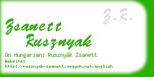 zsanett rusznyak business card