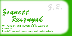 zsanett rusznyak business card